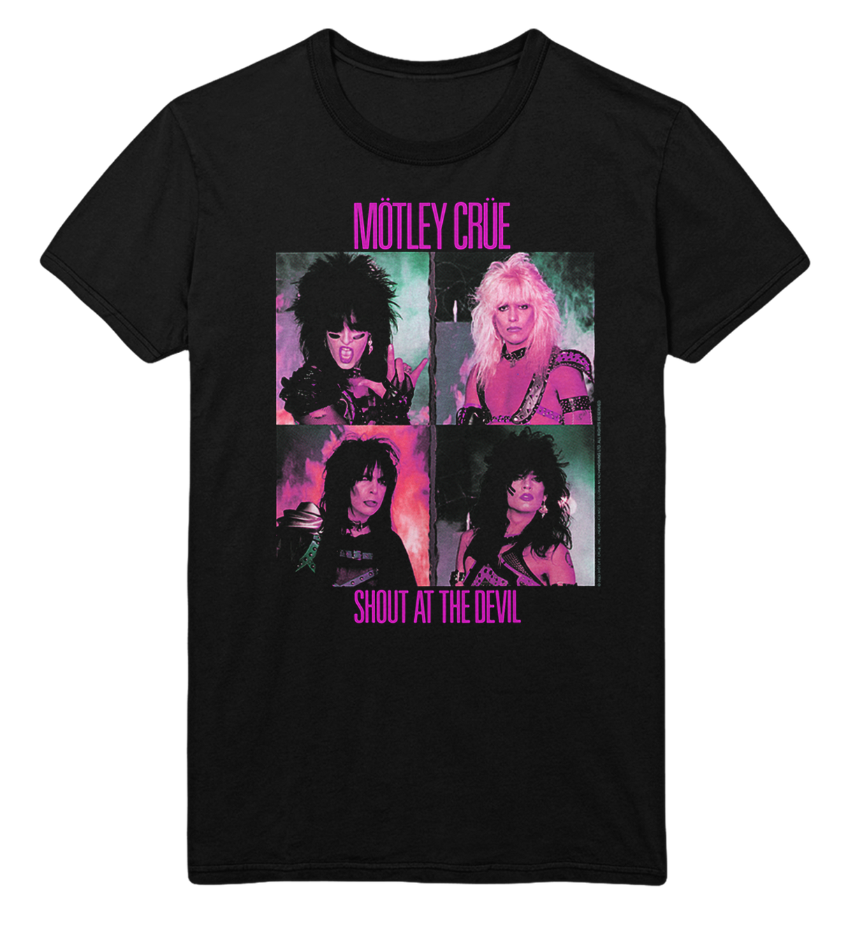 Motley Crue Pink Shout Jumbo Print T-Shirt ()