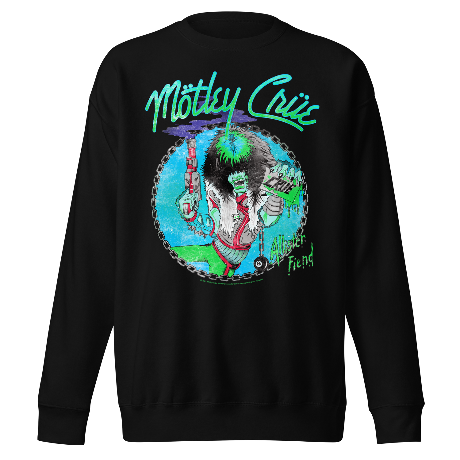 MERCHMOMENT Motley Crue Turquoise Allister Jumbo Print Sweatshirt [Apparel]