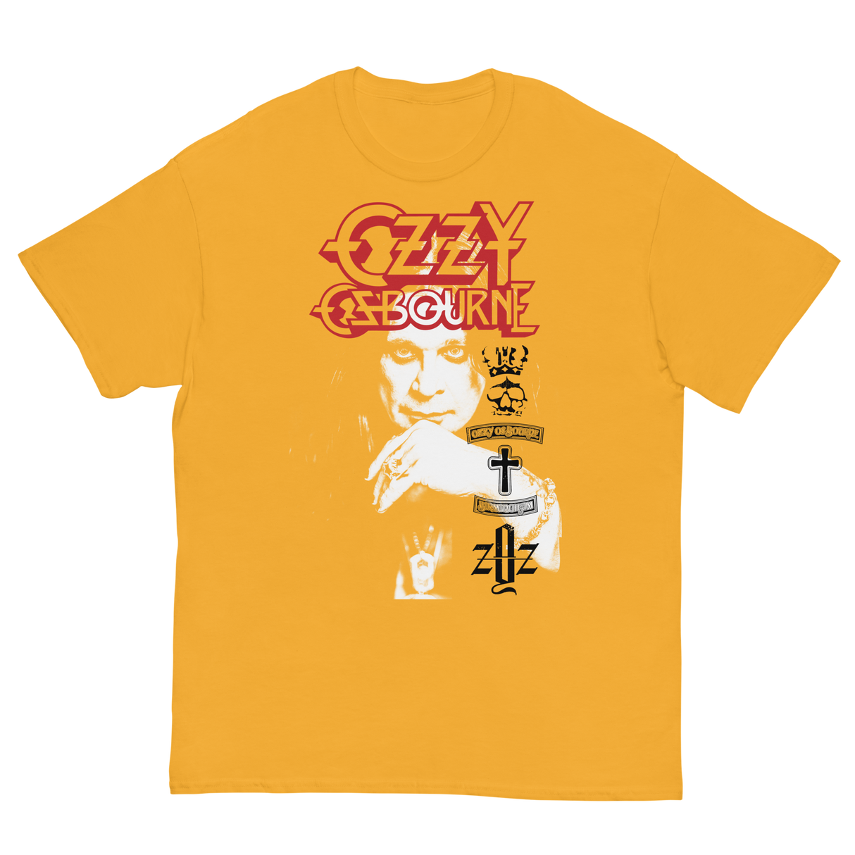 MERCHMOMENT Ozzy Osbourne Holy Trinity Jumbo Print T-Shirt [Apparel]