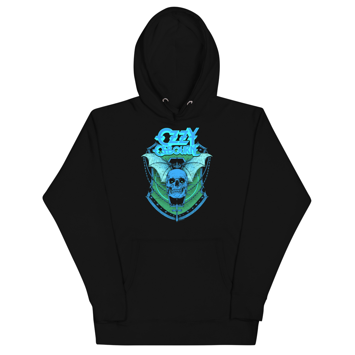 Ozzy Osbourne Neon Blue Bat Classic Hoodie ()