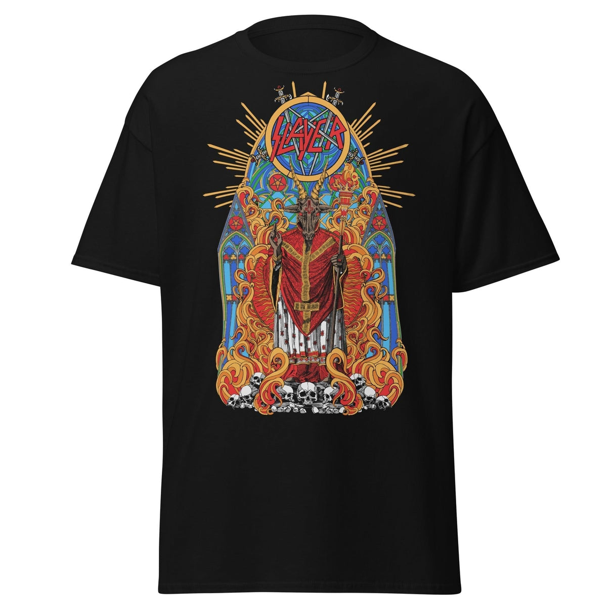 MERCHMOMENT Slayer - Chapel Jumbo Print T-Shirt [Apparel]