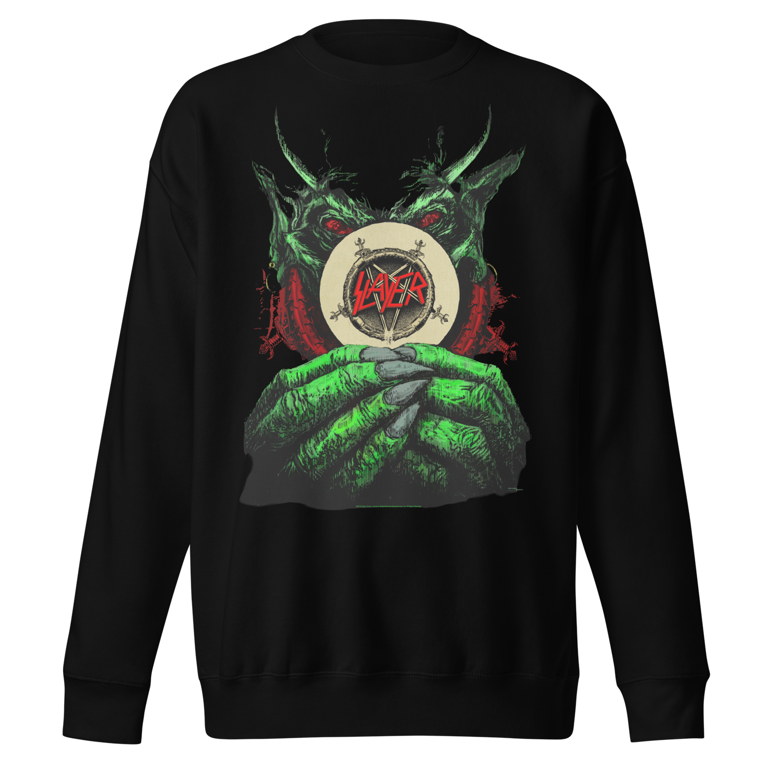 MERCHMOMENT Slayer Demon Hands Vintage Jumbo Print Sweatshirt [Apparel]