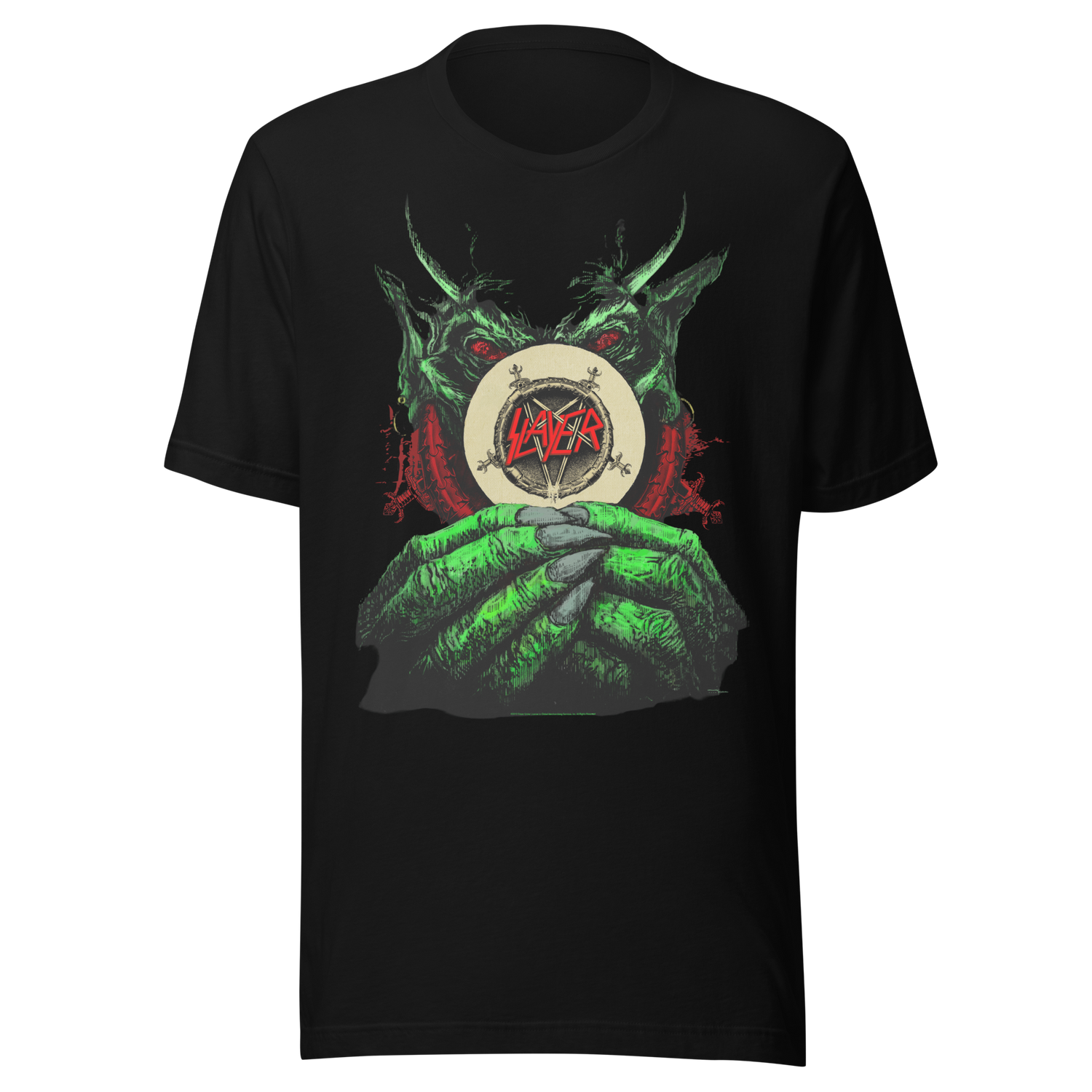 MERCHMOMENT Slayer Demon Hands Vintage Jumbo Print T-Shirt [Apparel]