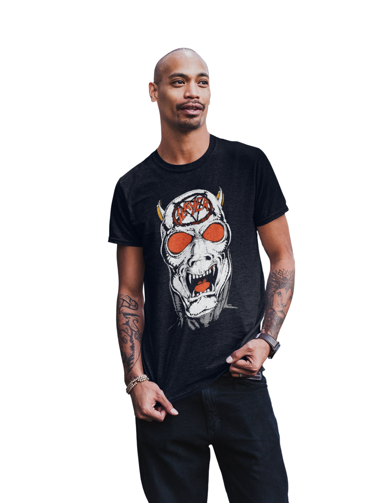 MERCHMOMENT Slayer - Reign In Blood 86-87 Tour Vintage Jumbo Print T-Shirt [Apparel]