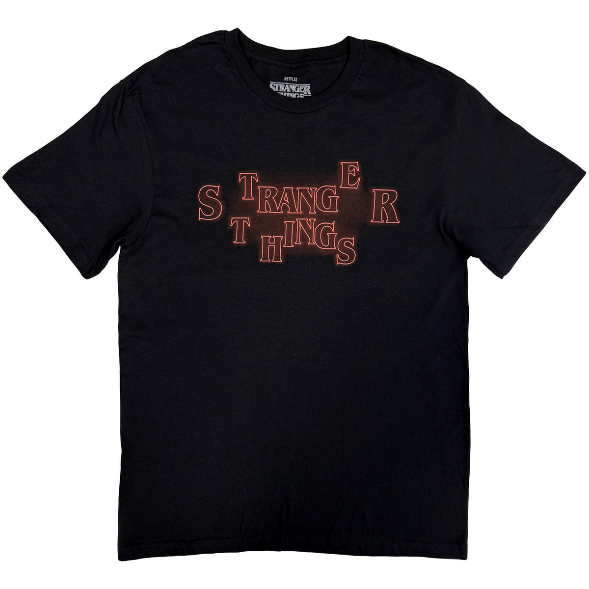 Stranger Things - Neon Logo T-Shirt - (Black) [Apparel]