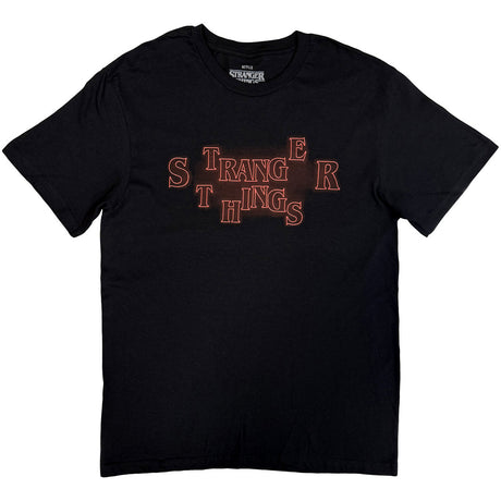 Stranger Things - Neon Logo T-Shirt - (Black) [Apparel]
