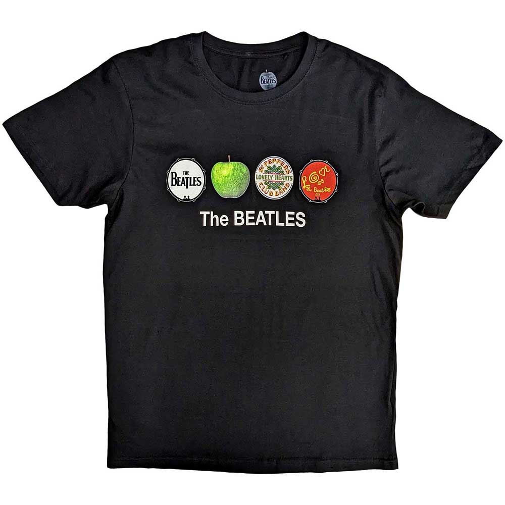 Camiseta de The Beatles con la manzana y la batería