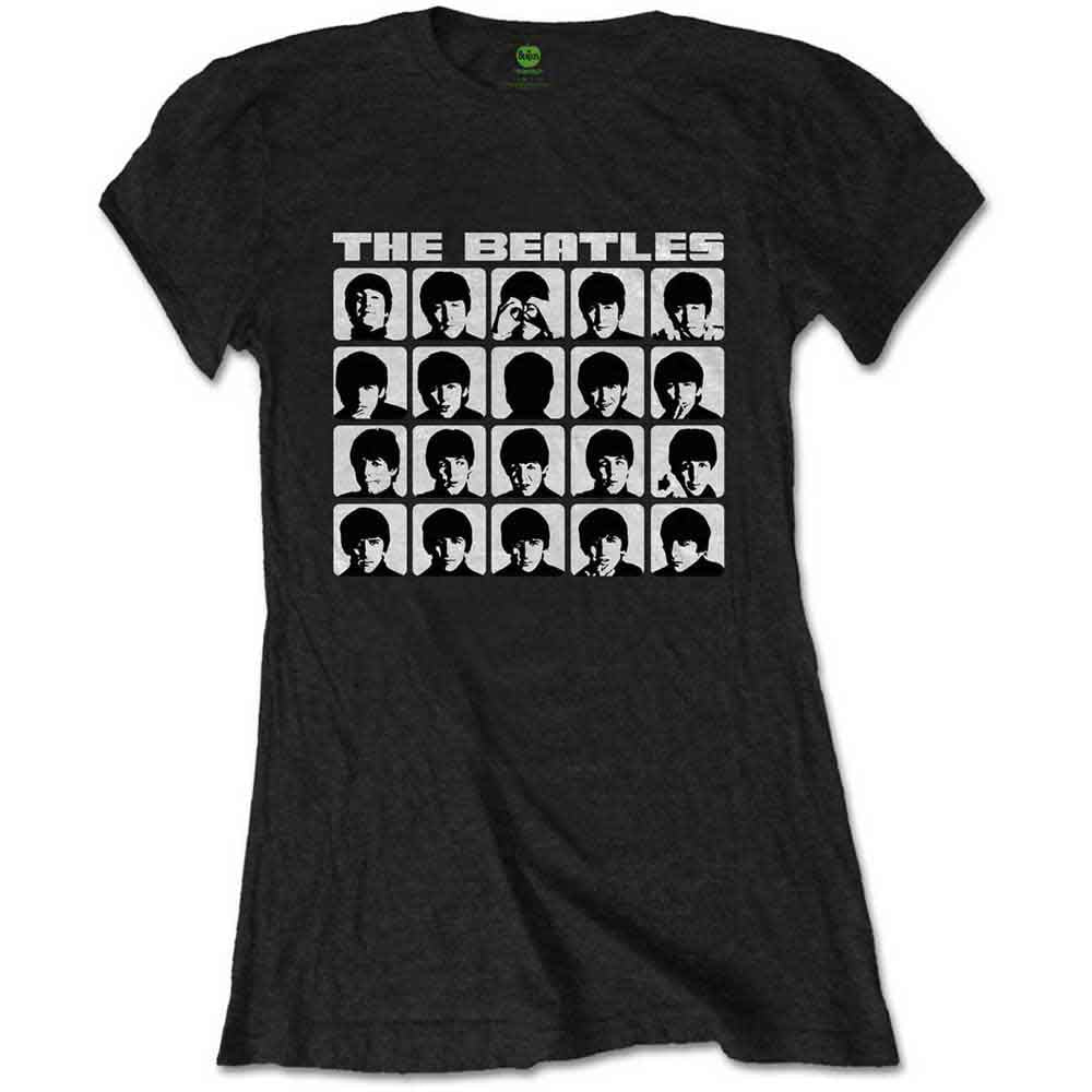 Camiseta de manga corta The Beatles Hard Days Night Faces Mono