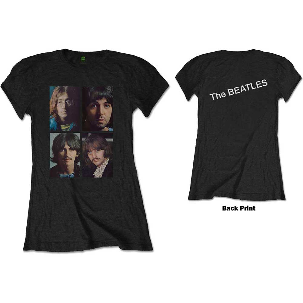 Camiseta de manga corta con las caras del álbum White de los Beatles