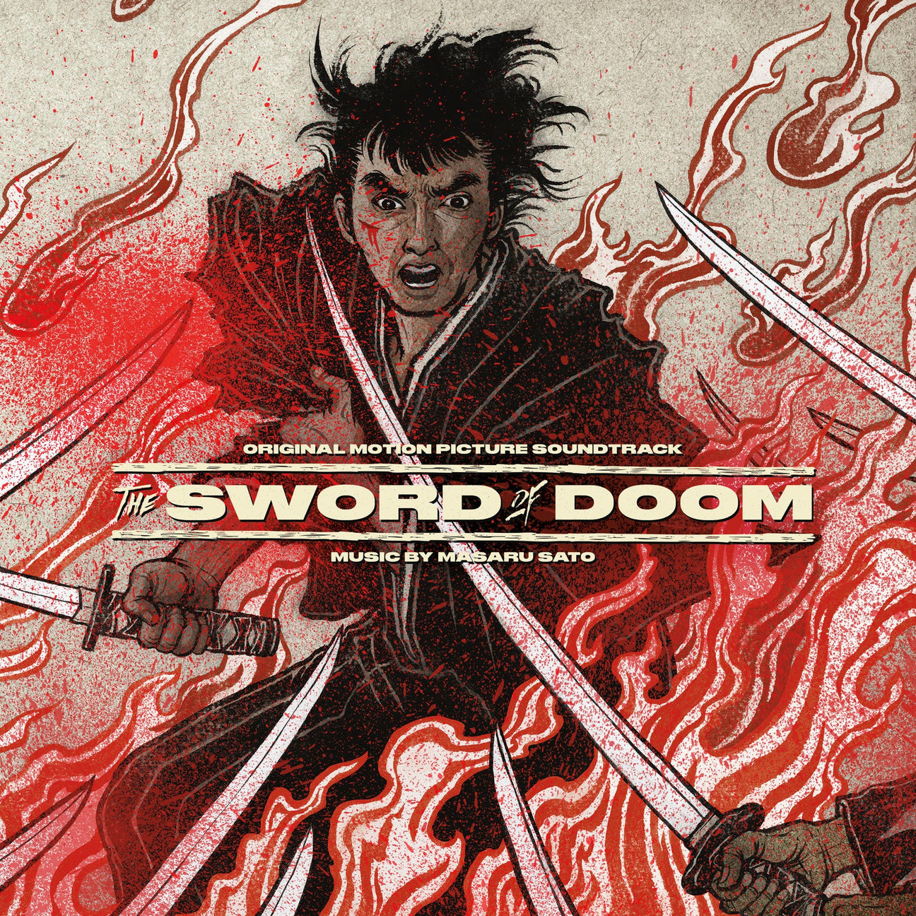 Masaru Sato The Sword of Doom OST (Black, Bone and Blood Swirl, Insert) [Vinyl] - Apocalypse Vinyl