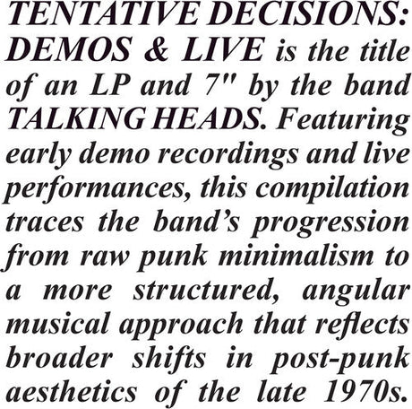 Tentative Decisions: Demos & Live (With Bonus 7") [Vinyl]