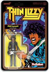 Thin Lizzy Super7 - Figuras de reacción de Thin Lizzy - Phil Lynott (cuero negro) (objeto de colección, figura, figura de acción) [Música]