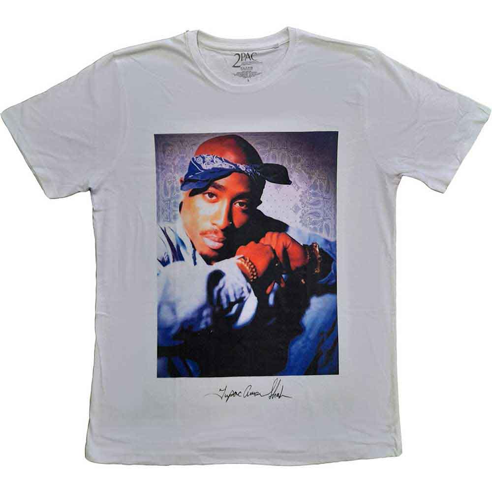 Camiseta con bandana azul de Tupac