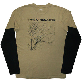Type O Negative - Layered Long Sleeve T-Shirt: Tree – Black & Green (Back Print) [Apparel]