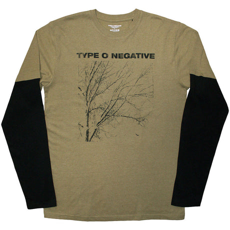 Type O Negative - Layered Long Sleeve T-Shirt: Tree – Black & Green (Back Print) [Apparel]