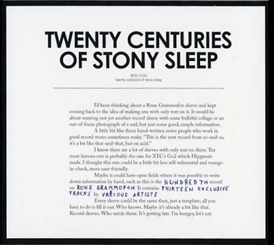 Twenty Centuries Of Stony Sleep (CD)