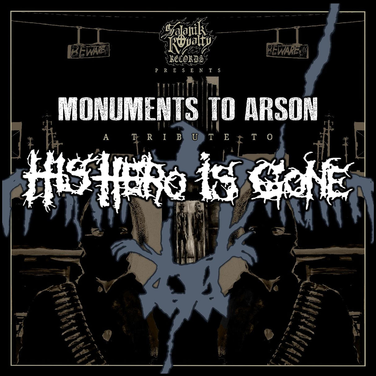 Various Artists Monuments To Arson: A Tribute To His Hero Is Gone (BLACK AND WHITE MARBLE VINYL) [Records & LPs]