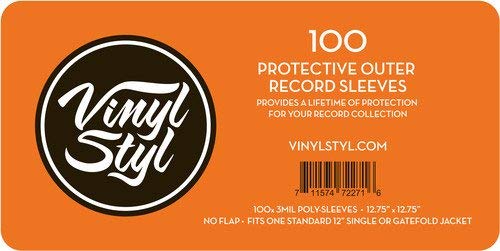 12.75" X 12.75" - 3 Mil Protective Outer Record Sleeve 100CT (Turntable Accessories)