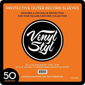12.75" X 12.75" 3 Mil Protective Outer Record Sleeve 50CT [Turntable Accessories]