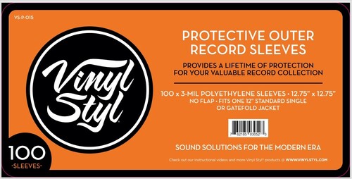 12Inch Vinyl Record Outer Sleeve Polyethylene - 100 Count (Clear) (Large Item) (Sleeves)