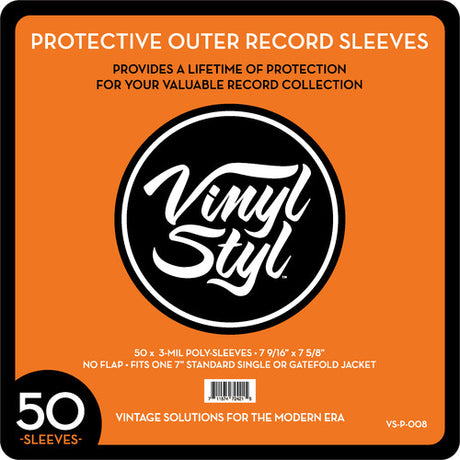 7 9/ 16" X 7 5/ 8" 3 Mil Protective Outer Record Sleeve 50CT (Vinyl Accessories)