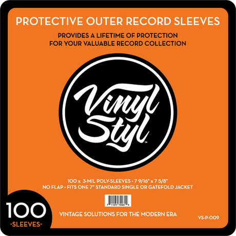Vinyl Styl® 7 Inch Outer Record Sleeves Open Top 100 ct. [Vinyl Accessories]