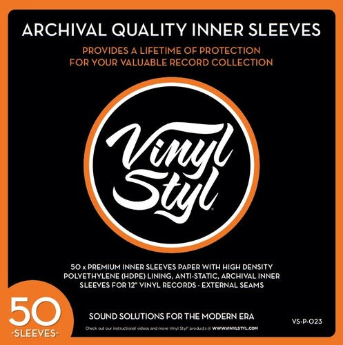 Vinyl Styl® 12 Inch Archival Inner Record Sleeves - HDPE-Lined - 50 Count (White) (Inner Record Sleeves)