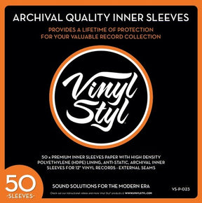 Vinyl Styl® 12 Inch Archival Inner Record Sleeves - HDPE-Lined - 50 Count (White) (Inner Record Sleeves)