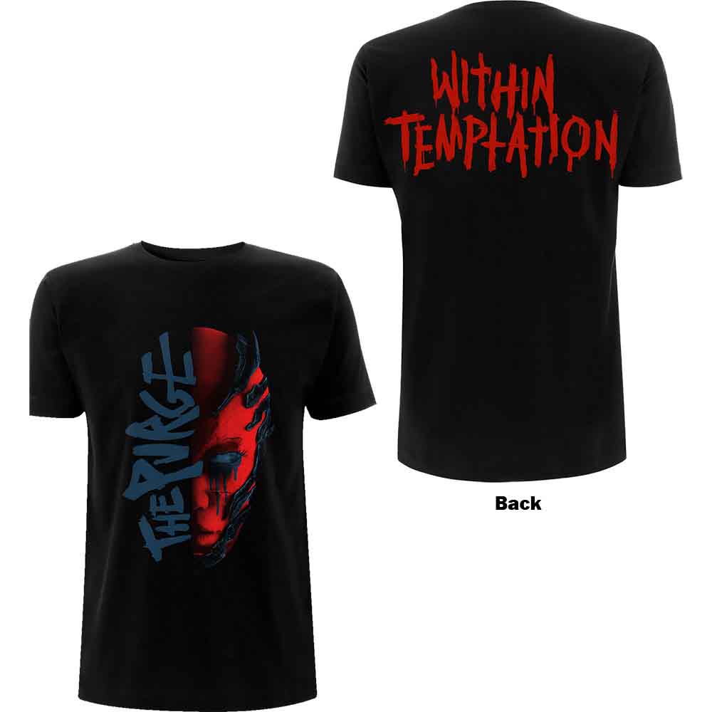 Camiseta de manga corta con el dibujo de Within Temptation Purge (cara roja)