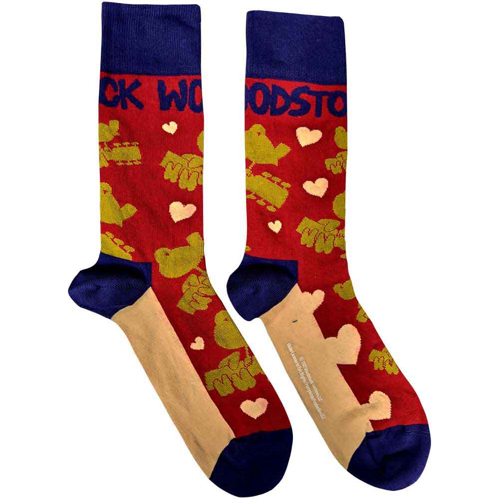 Pájaros y corazones de Woodstock [Calcetines]