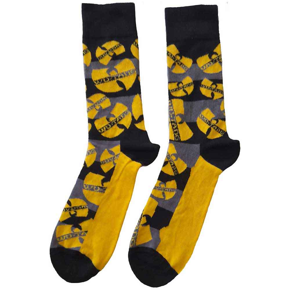 Calcetines con el logotipo del clan Wu-Tang en amarillo